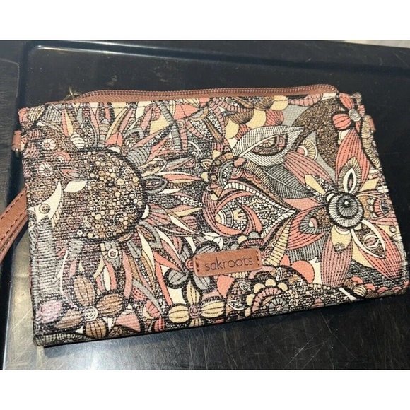 SAKROOTS Olympic Smartphone Crossbody Purse Bag Wristlet Sienna Brown - Picture 2 of 7